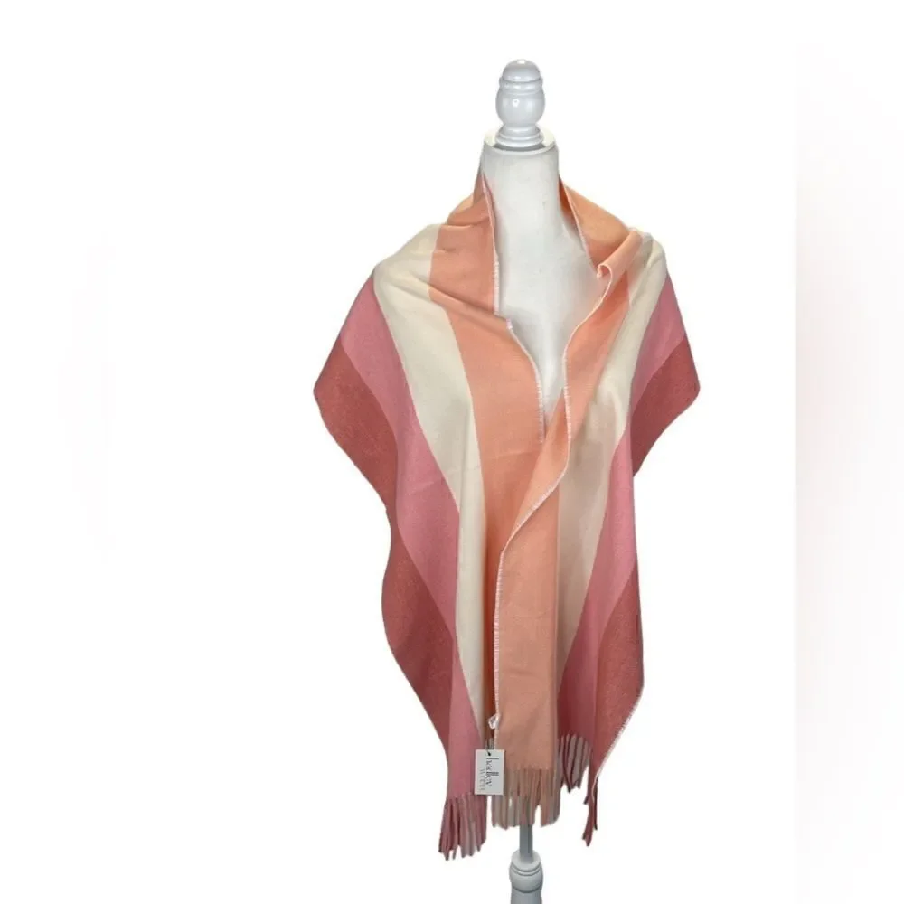 Hadley Wren Scarf Rectangular stripe Pink